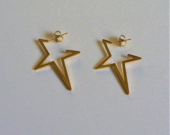 Star Studs, Waterproof Hoop Earrings, Leisure Party Earrings, Non Tarnish Studs, Hypoallergenic Hoops, Gold Steel Hoops, Star Hoops