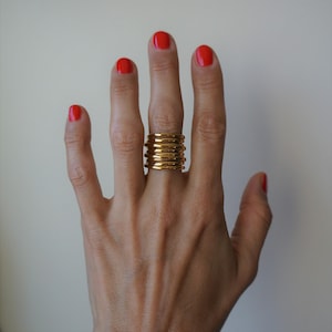 BACK IN STOCK Statement Ring, Unisex Ring, Chunky Gold Ring, Hypoallergenic Waterproof Ring, Non Tarnish Ring, Chunky Ring, Gold Steel Ring