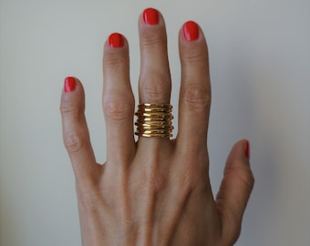 Statement Ring, Unisex Ring, Chunky Gold Ring, Hypoallergenic Ring, Waterproof Ring, Non Tarnish Ring, Chunky Ring, Gold Steel Ring