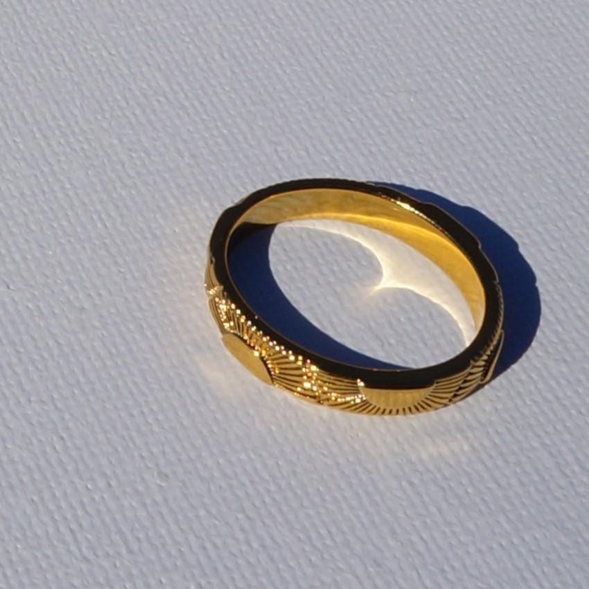 Sunshine Ring, Sun Texture Ring, Simple Band Ring, 18K Gold Steel Ring, Waterproof Non Tarnish Ring, Stacking Gold Ring, Simple Ring