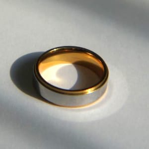 Two Color Ring, Gold Silver Ring, Stainless Steel Ring, Waterproof Ring, Stacking Ring, Hypoallergenic Non Tarnish Ring, Minimalist Ring