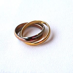 NEW! All for One Ring 3 Color, Triple Ring, Statement Ring, Waterproof Non Tarnish Ring, Gold Rose Gold Ring, Multi Band Ring, Design Ring
