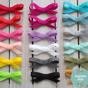 Felt Hair Bows Rainbow Colored Felt Bows, Felt Bows, Bows For Girls, Baby Headbands, Handmade Bows, Hair Accessories, Hair Bows, Baby Bows