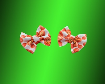 Topolino Halloween Pumpkin Piggies Bow Set / Baby & Girls Halloween Hair Bows / Code di cavallo di nylon su richiesta