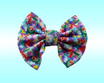 5" Bow, Little Mermaid Ariel Under the Sea Baby, Girls, Nylon or Clip