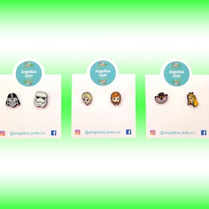 Star Wars Earrings/Darth Vader and Stormtrooper Earrings/Frozen Earrings/Elsa and Ana Earrings/Alice in Wonderland Earrings/Chester Cat image 1