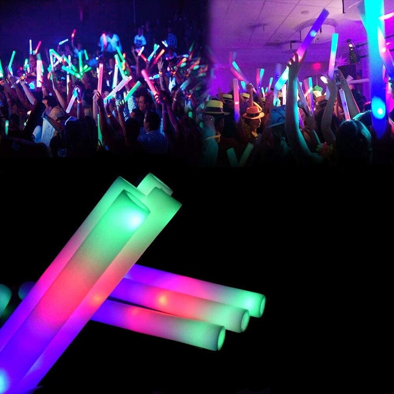 LED Noodles Foam Glow Sticks Flashing Multicolor Led Foam Etsy
