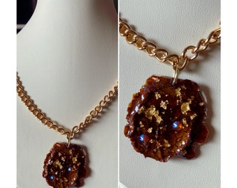 Spoiled Rotten JewelryJuicy slice pendantUnique bone and dried blood orange necklace
