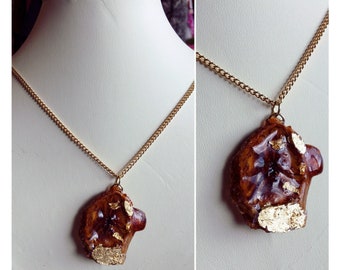 Spoiled Rotten JewelryJuicy slice pendantUnique bone and dried blood orange necklace