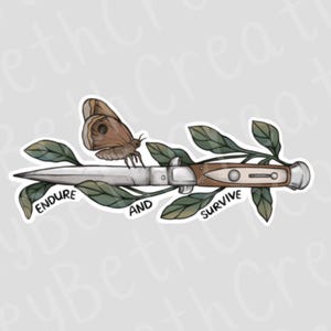 Adesivo The Last of Us / Coltello di Ellie / Adesivo TLOU / Resisti e sopravvivi / Adesivo impermeabile