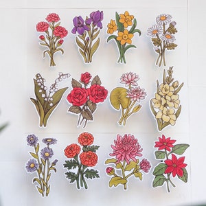 Birth Flower Stickers | Waterproof Sticker