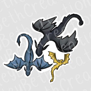 Drachen Aufkleber | Vierter Flügel Aufkleber | Wasserfester Aufkleber | Buch Sticker