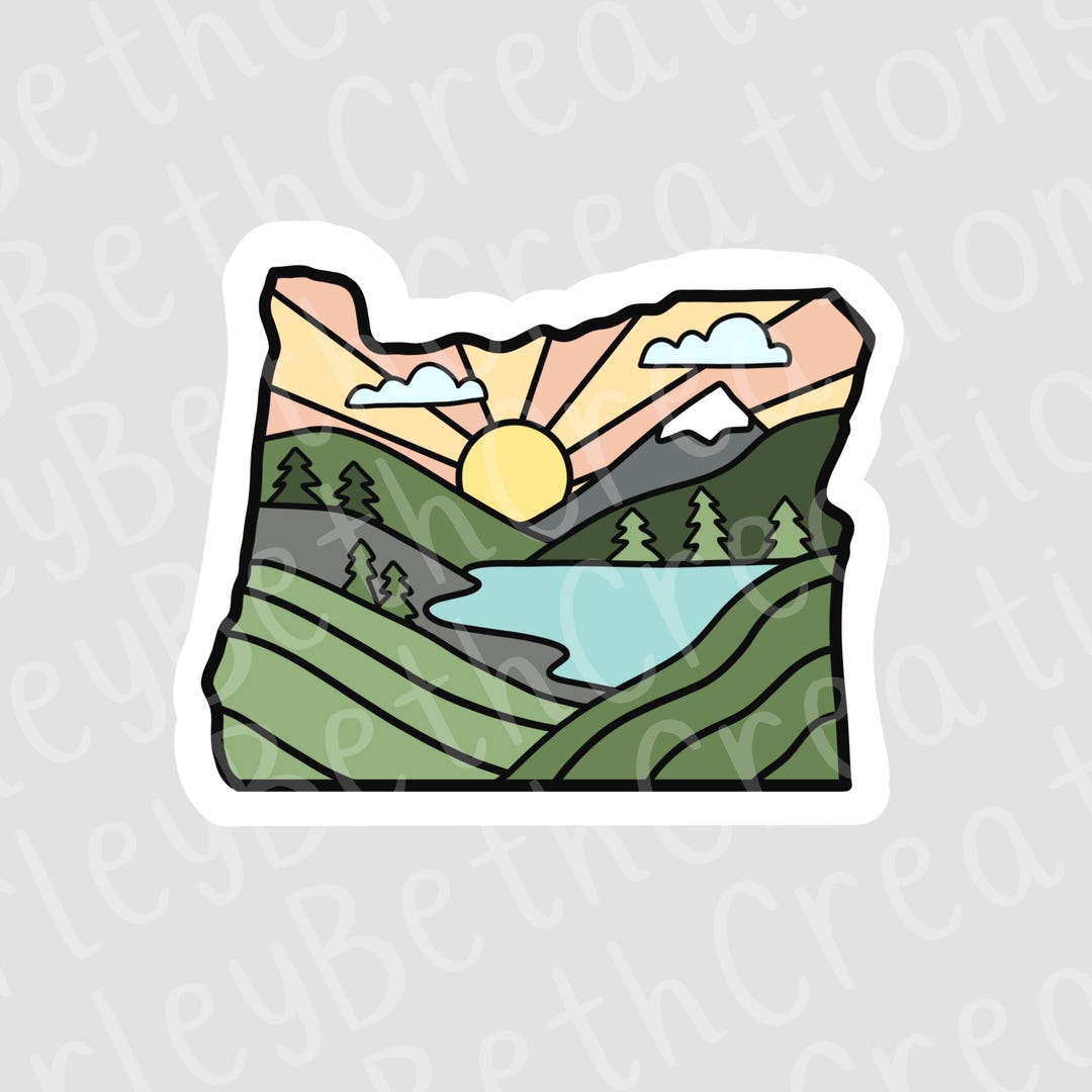 Oregon Sticker | Waterproof Sticker | State Sticker | Nature Sticker - Etsy