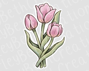 Tulip Flower Sticker | Botanical Sticker | Waterproof Sticker