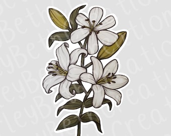 Lily Sticker | Waterproof Sticker | Flower Sticker