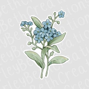 Forget Me Not Flower Sticker | Botanical Sticker | Waterproof Sticker