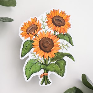 Sunflower Sticker | Waterproof Sticker | Flower Sticker