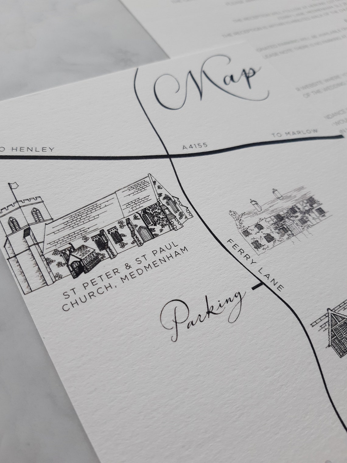 Wedding Map Feat. Bespoke Illustrations| Part of Wedding Invitation ...