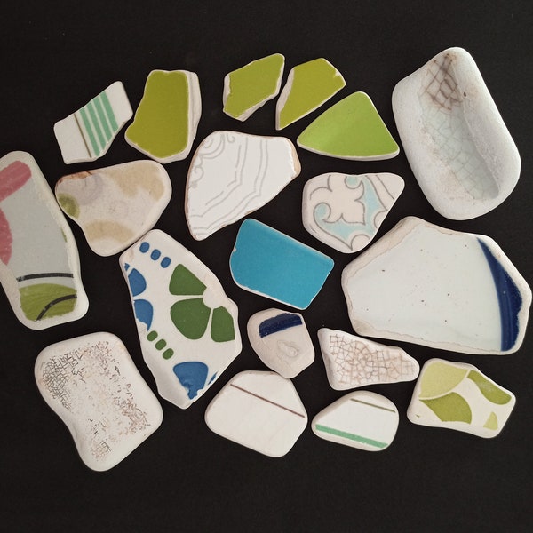 Terracotta, Porcelain, Mosaic Supplies, Bulk Sea Pottery, Mosaic Tiles, Beachcombed Pieces, Beach pottery, Ceramic Tiles,Beachcomber Piece