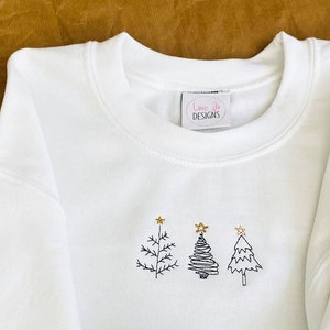 Simple Tree Doodles Embroidered Christmas Jumper Hand Drawn Design ...