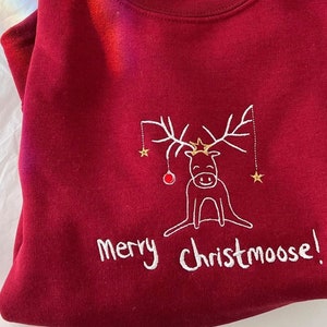 Embroidered &#39;Merry Christmoose&#39; Christmas Jumper