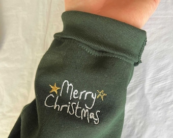 Embroidered Sleeve ADD ON 'Merry Christmas' - Please read description carefully