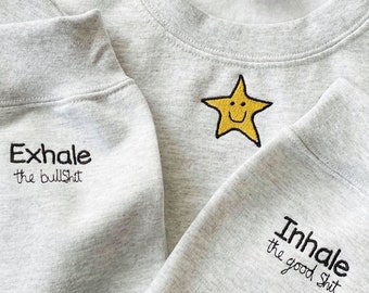 Sweat-shirt Brodé Inhale/Exhale- Pull mignon