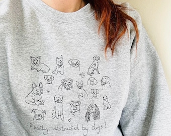 Beaucoup de chiens - Sweat-shirt brodé - Dog Lover Sweater - Cute Jumper Gift