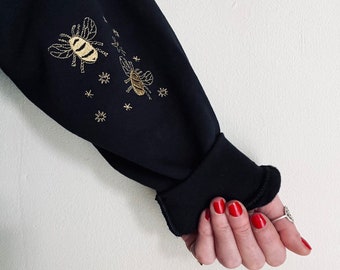 Embroidered Sleeve with Bees & Stars  - Cosy Sweater