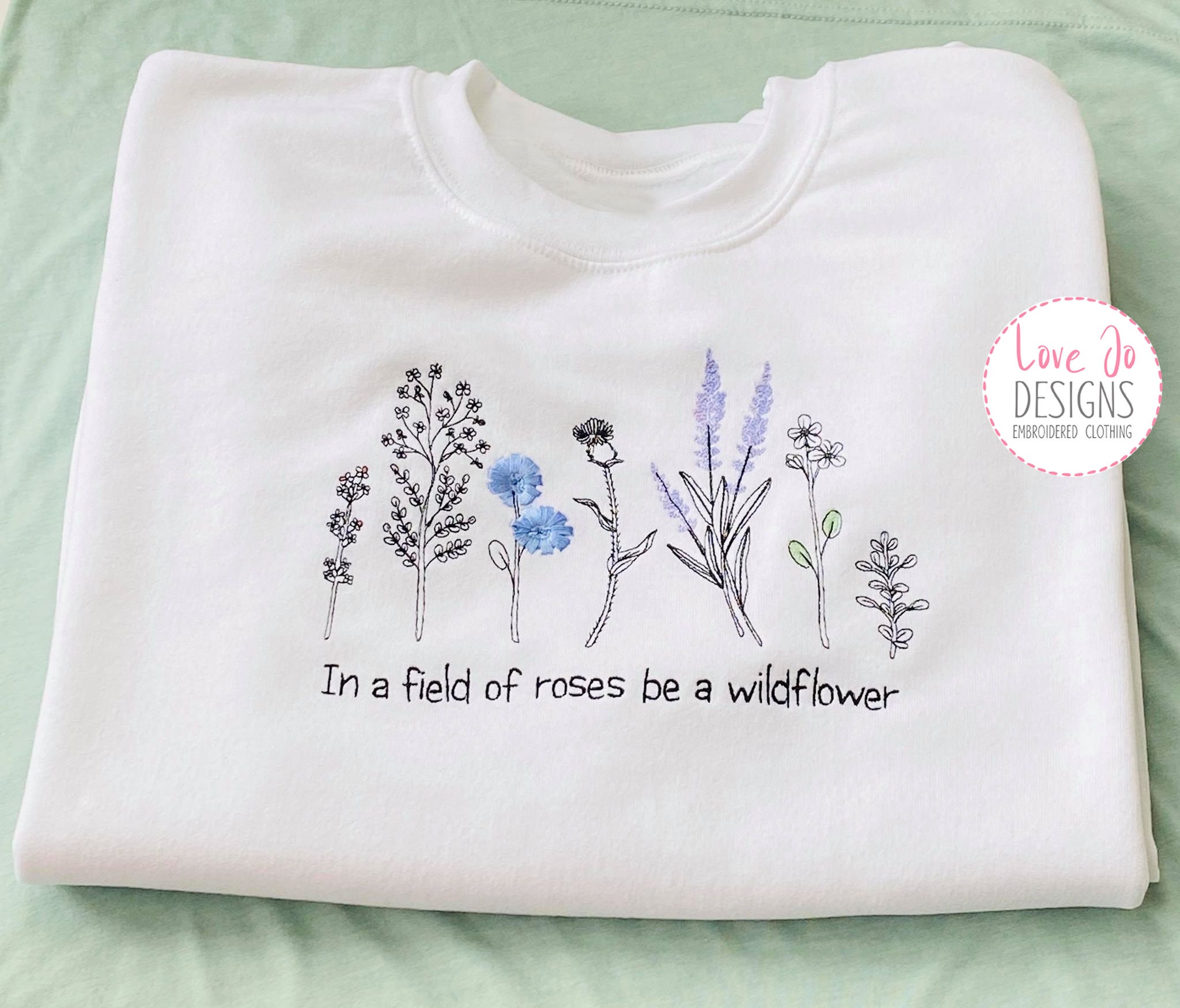 Embroidered Wildflower Sweater Jumper Etsy UK