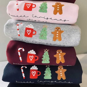 Embroidered Christmas Jumper &#39;Sweet Christmas Wishes&#39;