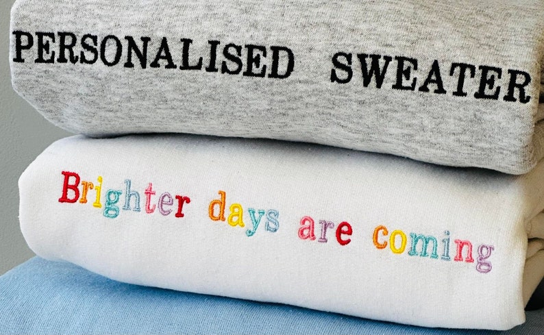 Embroidered Sweatshirt, Personalised Hoodie Text, Cosy Unisex Jumper, Custom Sweater, Embroidery, Gift Ideas image 7
