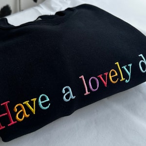 Embroidered Sweatshirt, Personalised Hoodie Text, Cosy Unisex Jumper, Custom Sweater, Embroidery, Gift Ideas image 3