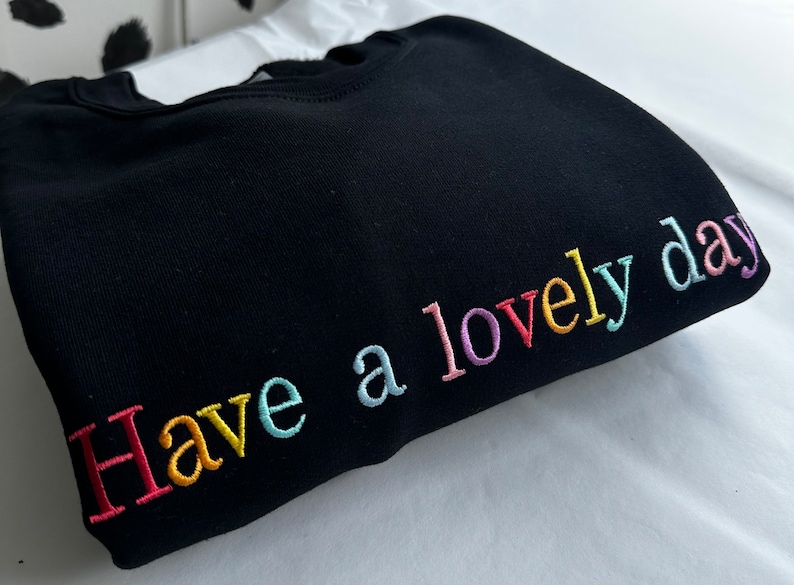 Embroidered Sweatshirt, Personalised Hoodie Text, Cosy Unisex Jumper, Custom Sweater, Embroidery, Gift Ideas image 3