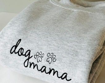 Dog Mama Geborduurd sweatshirt - Dog Lover Sweater Gift