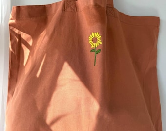 Eco-friendly  Sunflower Embroidered Tote Shopping Bag