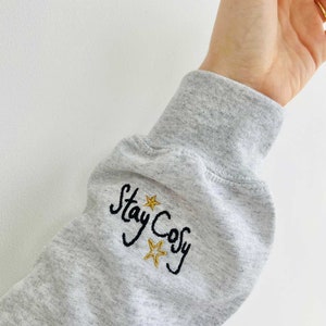 Embroidered Sleeve ADD ON - Stay Cosy - Please read description carefully