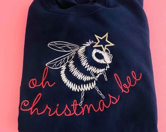 Oh Christmas Bee - Embroidered Christmas Jumper