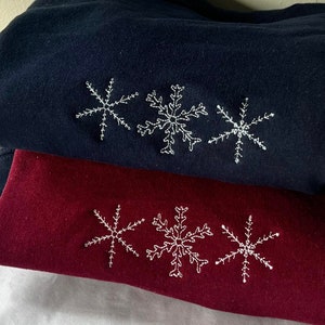 Simple Snowflake Sketch - Embroidered Christmas Jumper