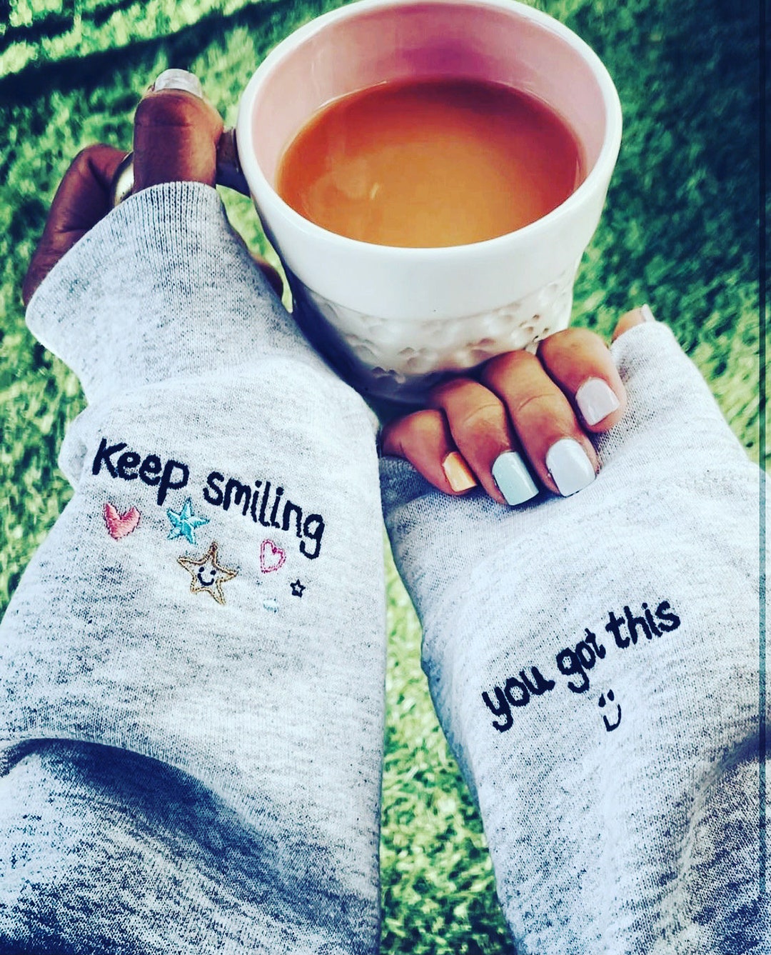 Keep Smiling, You Got This Heart - Embroidered Sweatshirt