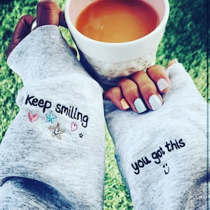 Keep Smiling, You got this Heart - Embroidered Sweatshirt- Super Cute & Unique