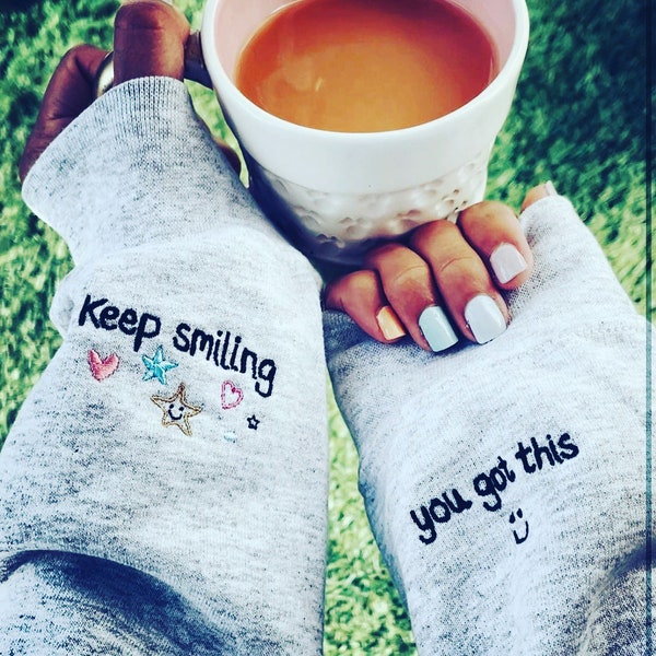Keep Smiling, You got this Heart - Embroidered Sweatshirt- Super Cute & Unique