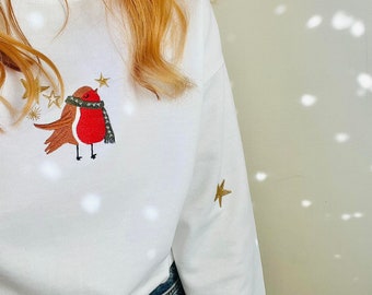 Rufus The Christmas Robin - Embroidered Jumper