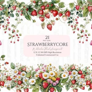 Arrangements floraux Strawberrycore Jolie fille de l'agenda, aquarelle de journalisation Girly Coquette, été rose, décoration, inviter