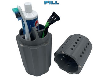 Toothbrush, Toothpaste, Razor Stand and Travel Pill Holder