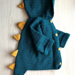 Dinosaur Cardigan Crochet Pattern in English PDF image 2