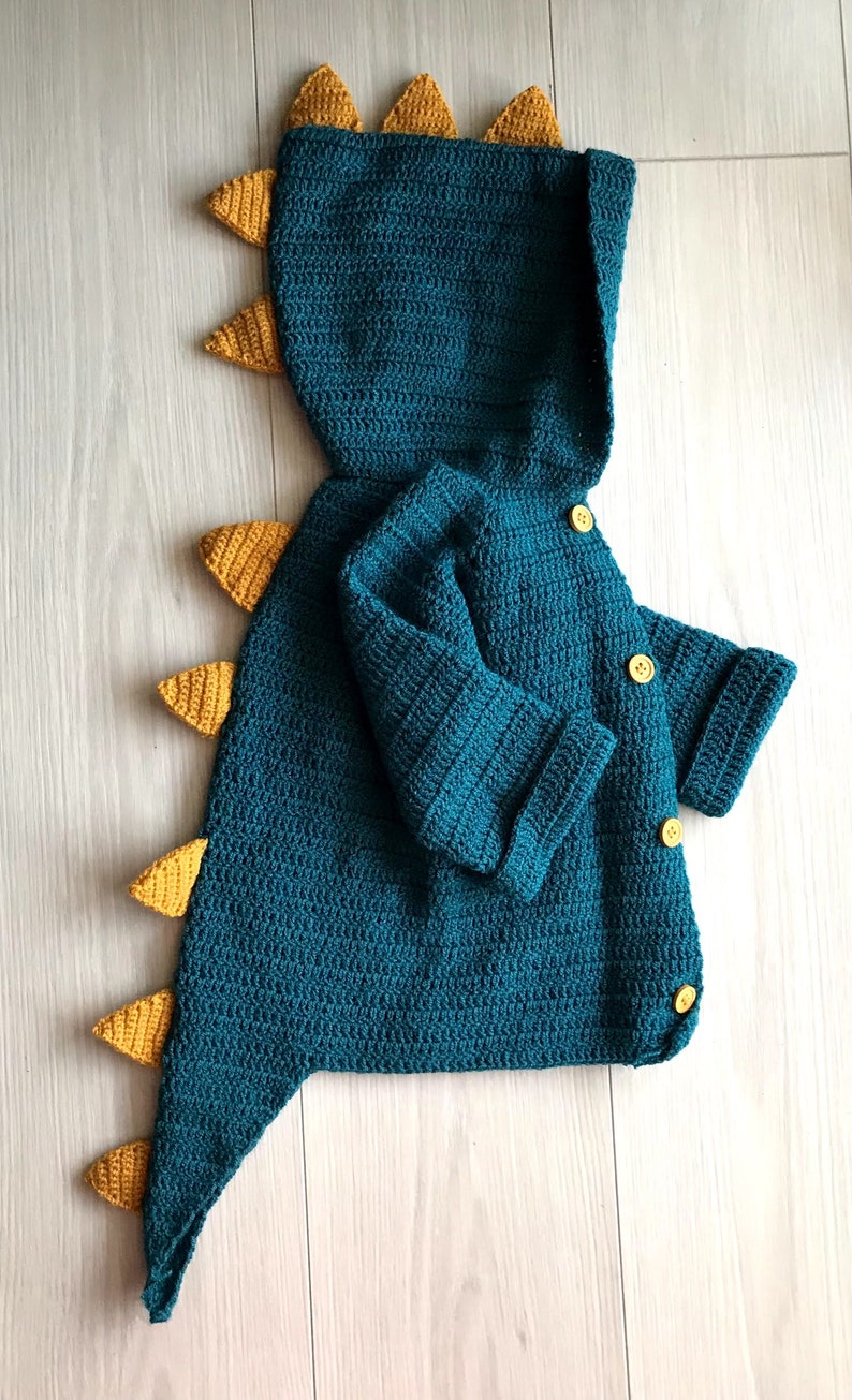 Dinosaur Cardigan Crochet Pattern in English PDF image 2