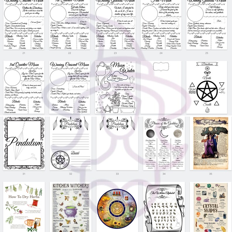 Book of Shadows Digital Download Templates Etsy Book of Shadows Digital Download Templates Etsy