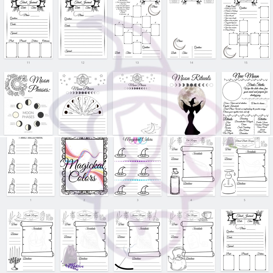 Book of Shadows Digital Download Templates - Etsy