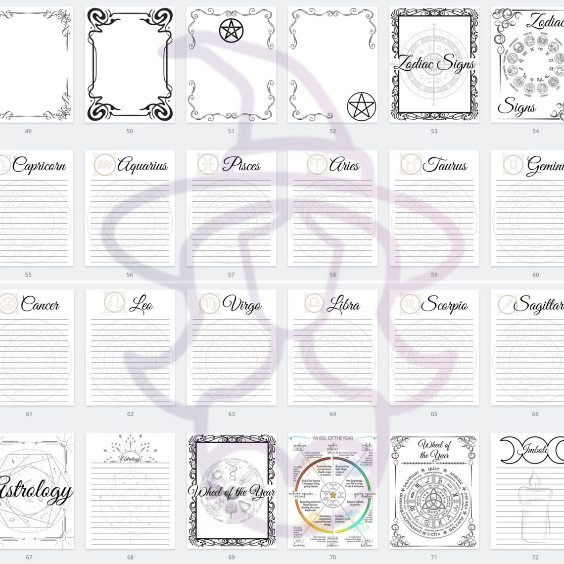 Book of Shadows Digital Download Templates - Etsy